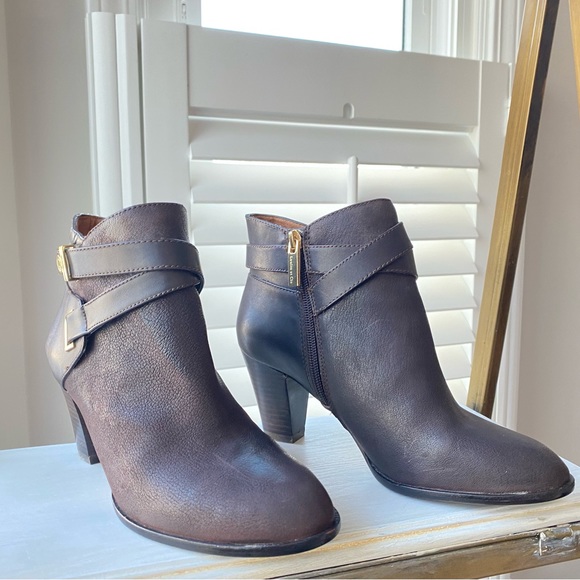 Louise et Cie Leather Brown Leather Ankle Boots Sz 7.5 - Picture 2 of 9
